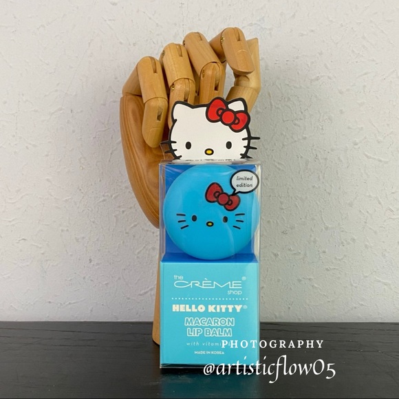 NEW! Limited Edition The Crème Shop Hello Kitty Macaron Lip Balm Cool As Mint - Picture 3 of 7